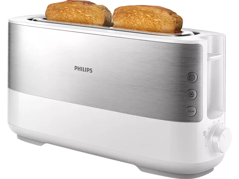 Einfach-Langschlitztoaster mit acht Temperaturstufen