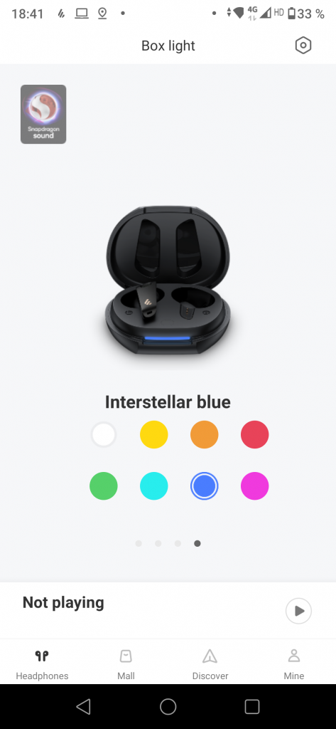 Einstellung per app der Edifier NeoBuds S