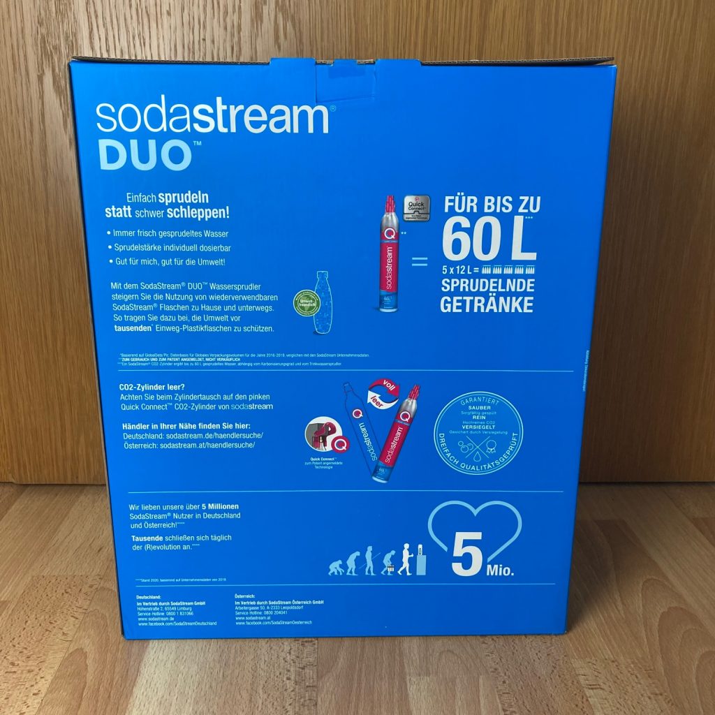SodaStream Duo Verpackung Rückseite