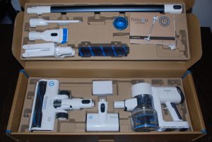 Der hoogo S4 Akku-Staubsauger im Karton