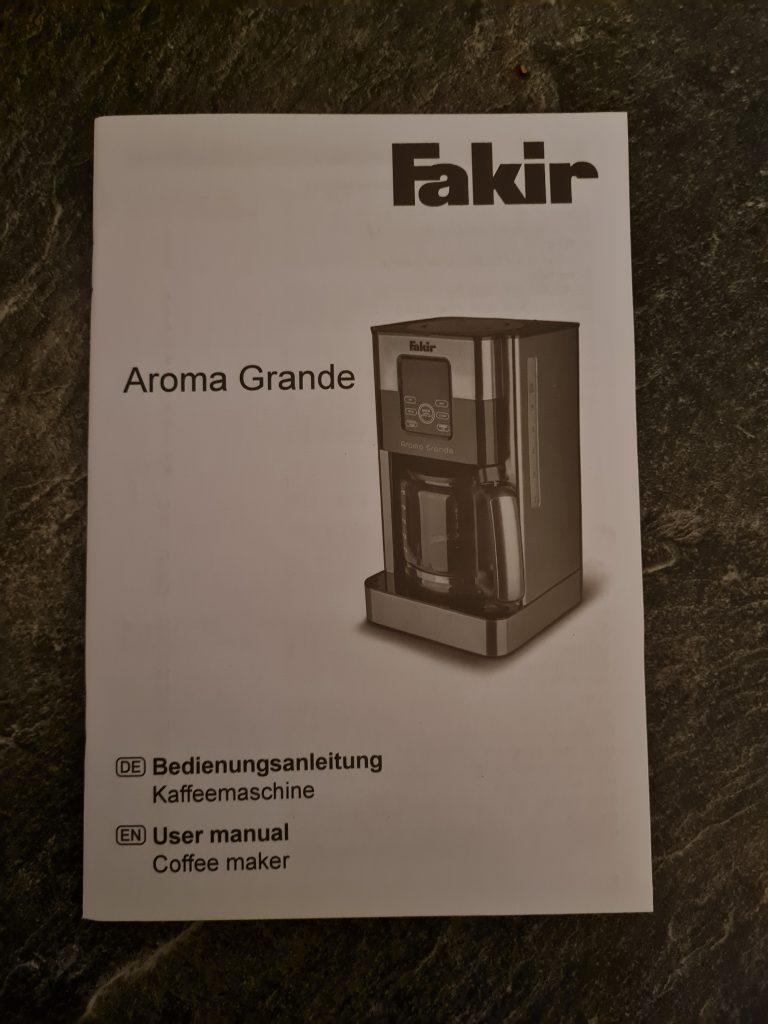 Bedienungsanleitung der Fakir Aroma Grande Kaffeemaschine