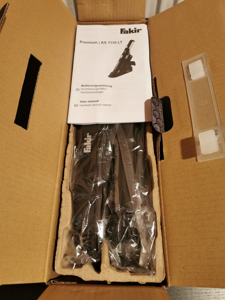 Fakir AS 1110 LT Premium Handstaubsauger Inhalt verpackt