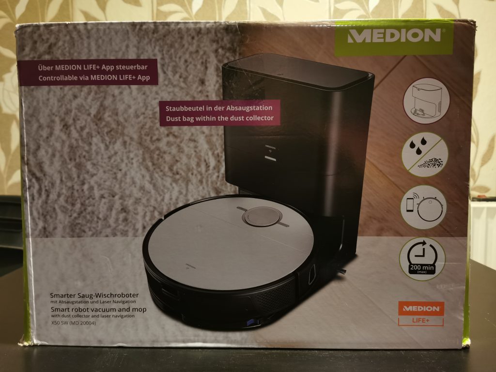 Medion X50 SW Saug- und Wischroboter Verpackung