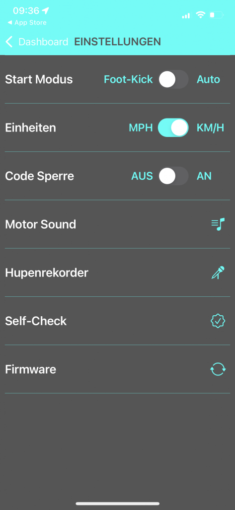 Trittbrett Kalle Elektro-Scooter App 1