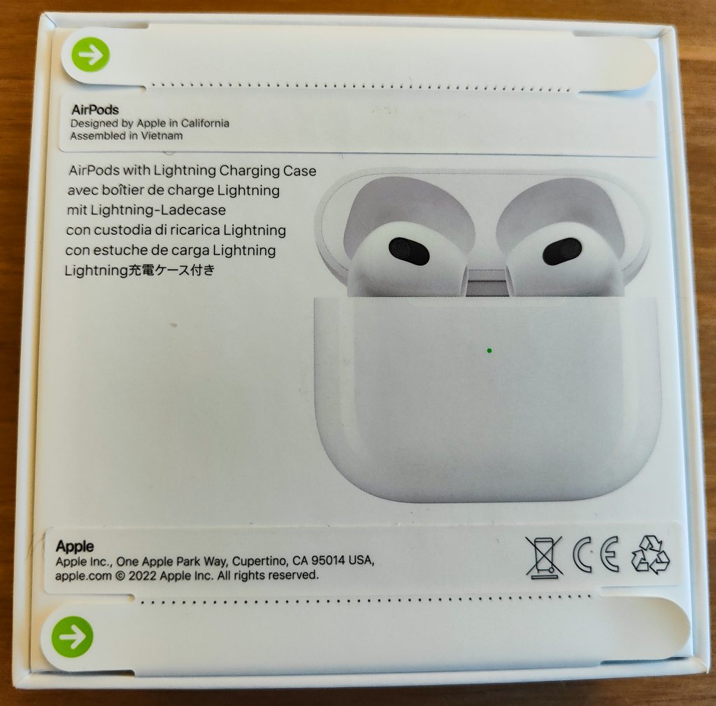 Apple AirPods (3. Generation) In-Ear-Kopfhörer Verpackung Rückseite