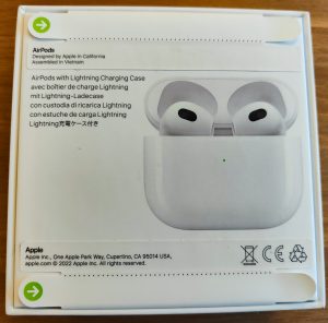 Apple AirPods (3. Generation) In-Ear-Kopfhörer Verpackung Rückseite