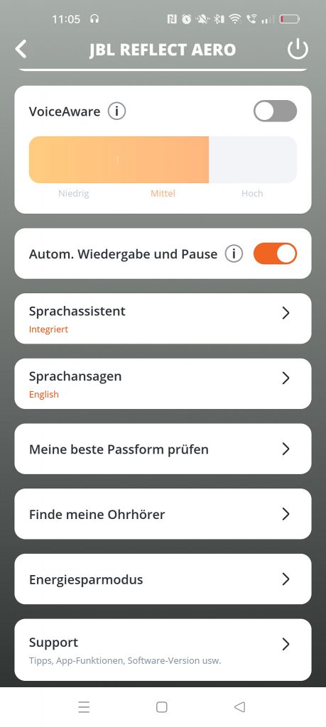 JBL Reflect Aero In-Ear-Kopfhörer App 6
