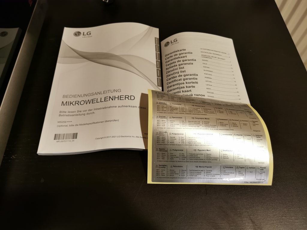 LG Electronics NeoChef MS 2595 CIS Mikrowelle Bedienungsanleitung