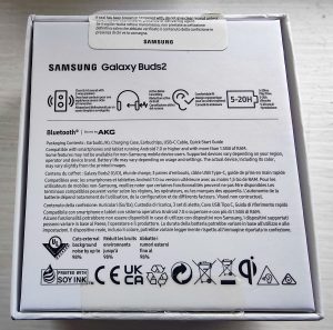 Samsung Galaxy Buds 2 In-Ear-Kopfhörer Verpackung Rückseite