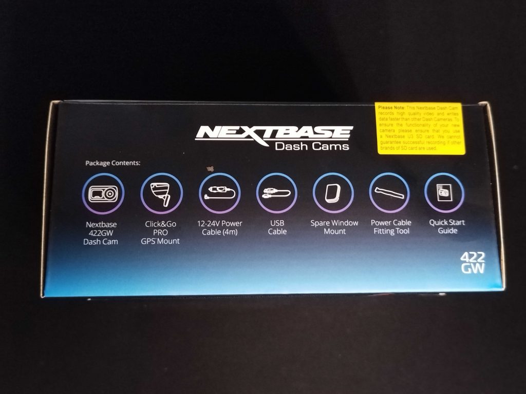 Nextbase 422 GW Verpackung von oben