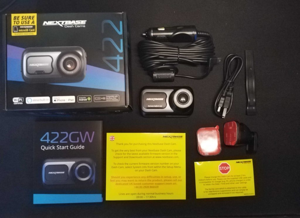 Nextbase 422 GW gesamter Lieferumfang