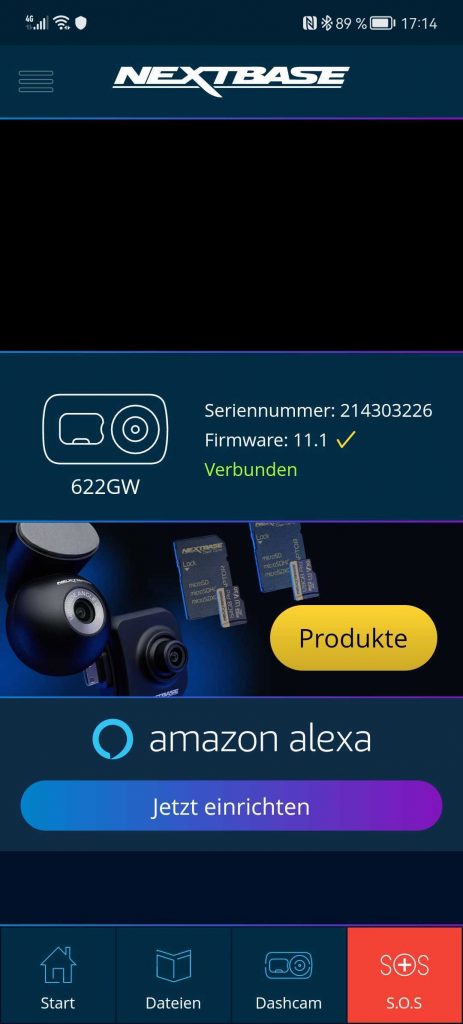 Screenshot aus der MyNextbase-Connect-App