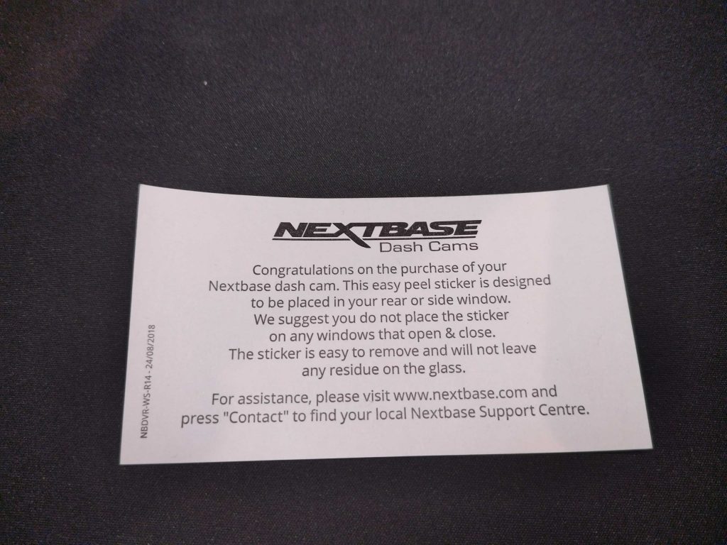 Support-Karte der Nextbase 422 GW
