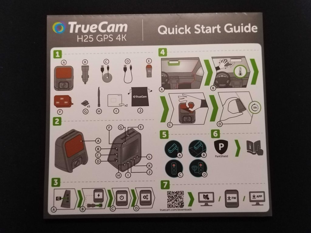 TrueCam H25 GPS 4K Dashcam Kurzanleitung