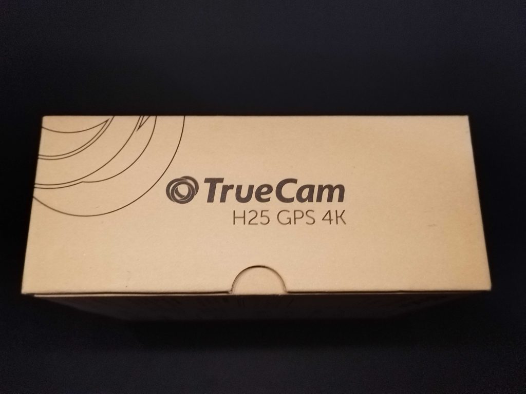 TrueCam H25 GPS 4K Dashcam Verpackung von der Seite