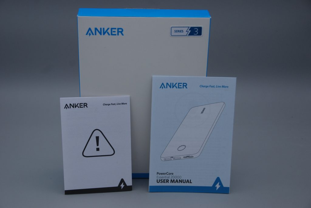 Anker 325 Powerbank Verpackung und Anleitung