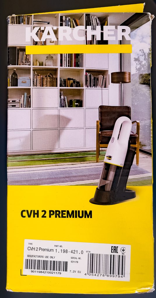 Kärcher CVH 2 Premium Handstaubsauger Verpackung Seitenansicht