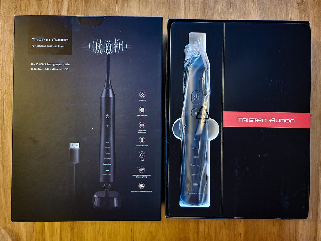 Tristan Auron TB9031B Elektrische Zahnbürste geöffnete Verpackung