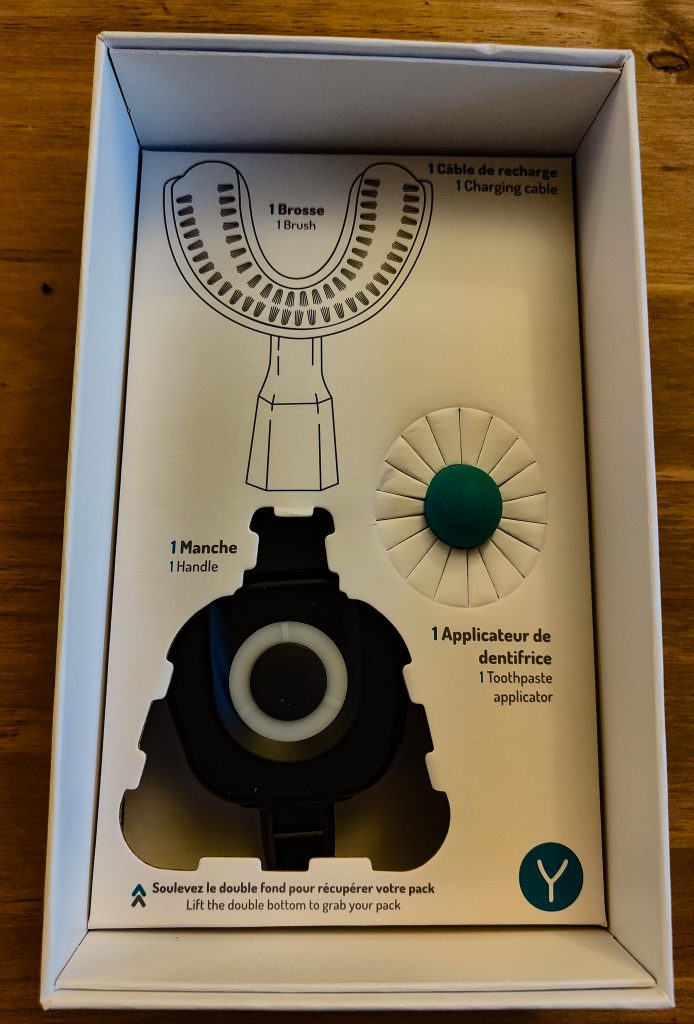 Y-Brush Elektrische Zahnbürste Geöffnete Verpackung