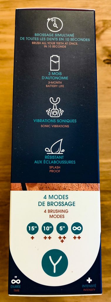 Y-Brush Elektrische Zahnbürste Verpackung Seite