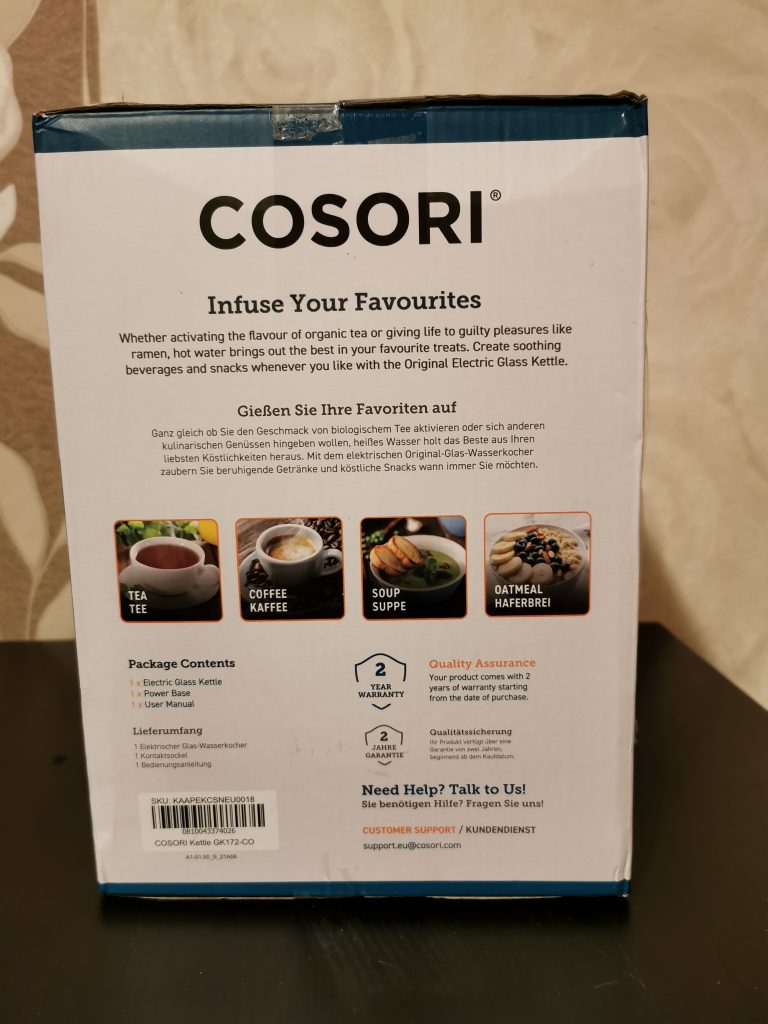 COSORI-Wasserkocher Verpackung