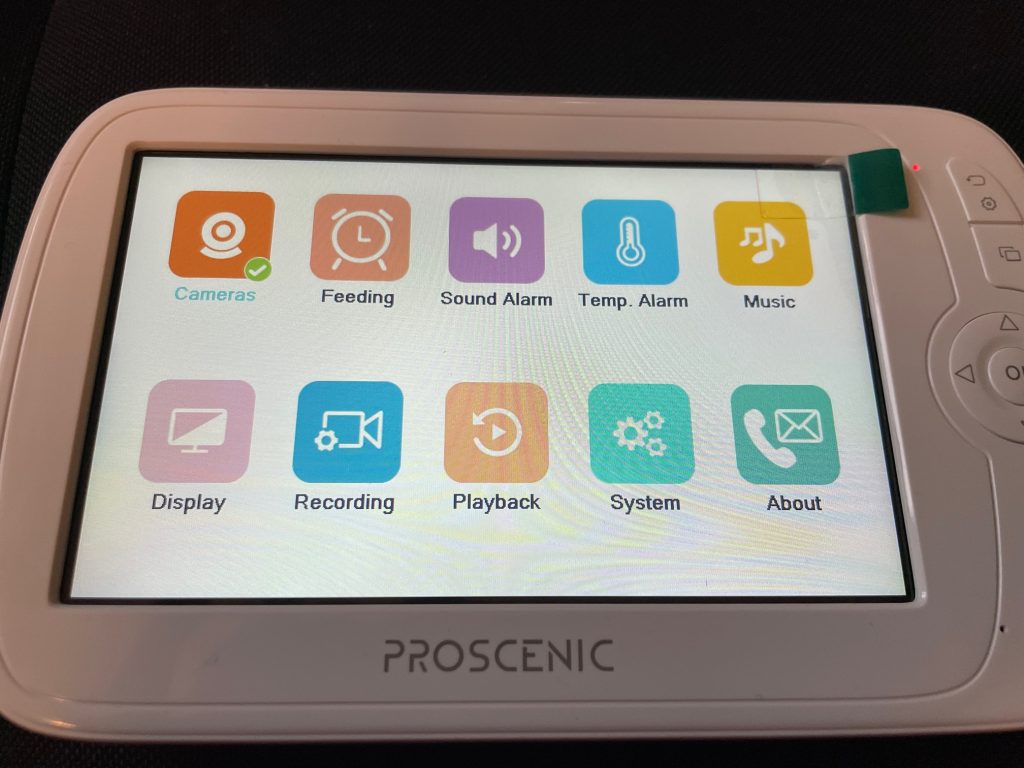 PROSCENIC BM300 Babymonitor Auswahlmenü