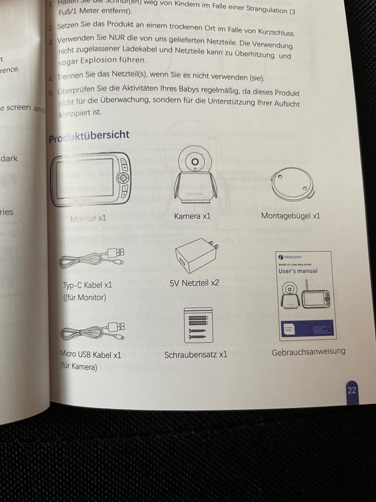 PROSCENIC BM300 Babymonitor Lieferung