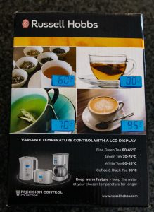 Russell Hobbs Precision Wasserkocher Verpackung Seite