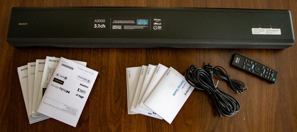 Sony HT-A3000 Soundbar Lieferumfang