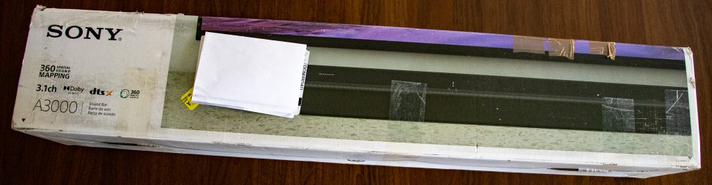 Sony HT-A3000 Soundbar Verpackung