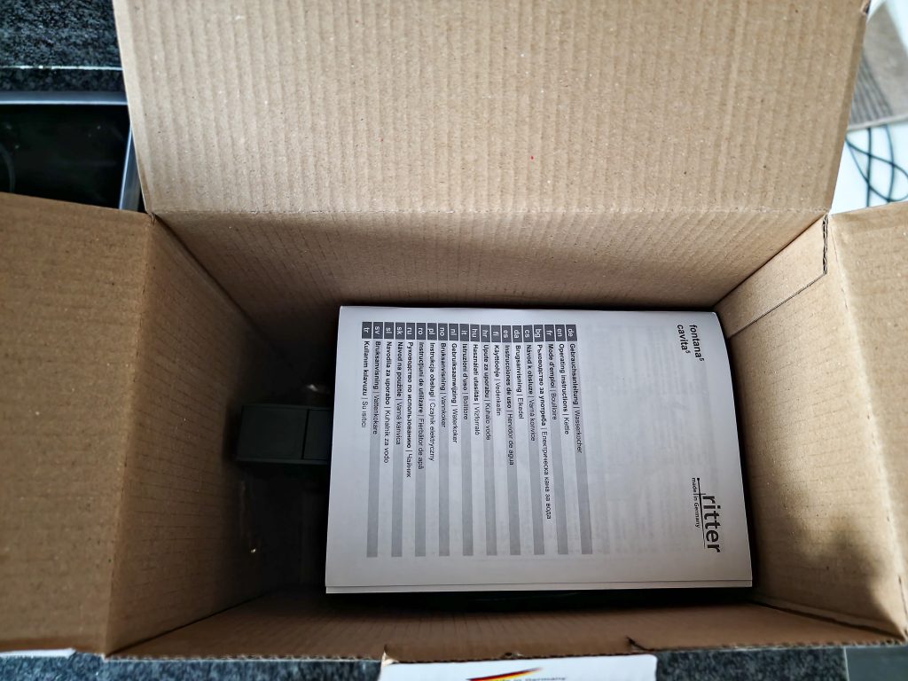 ritter fontana 5 Wasserkocher Verpackung geöffnet