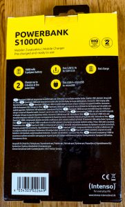 Intenso S10000 Powerbank Verpackung hinten