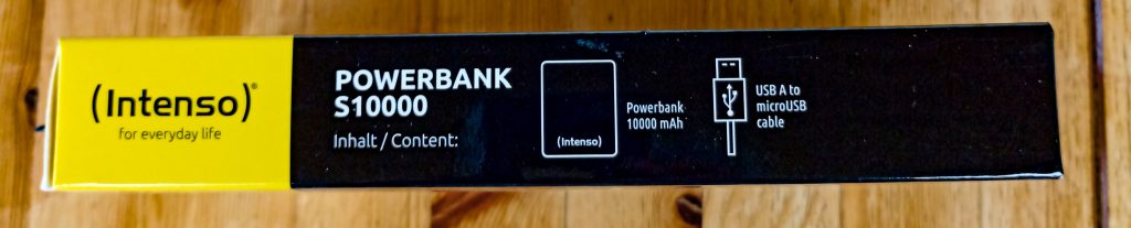 Intenso S10000 Powerbank Verpackung seitlich 2