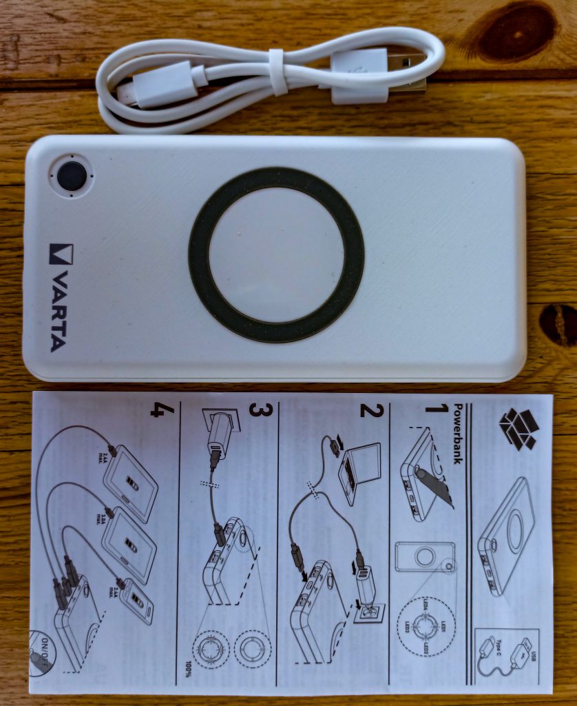 Varta Wireless Powerbank mit Zubehör