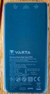 Varta Wireless Powerbank von hinten