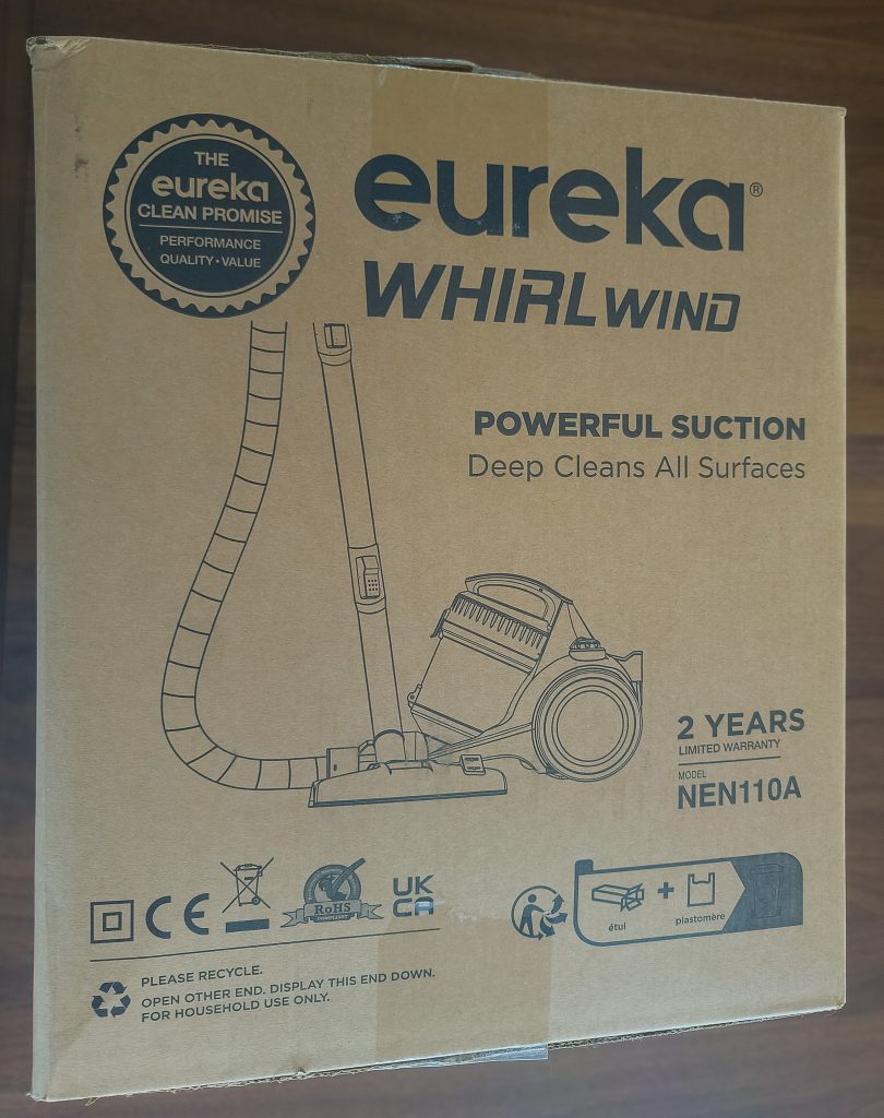 Eureka Whirlwind Staubsauger Verpackung von der Seite