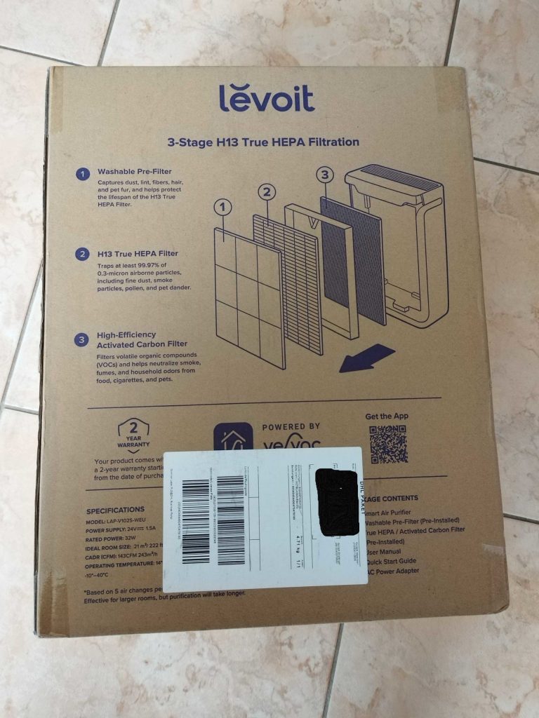Levoit Vital 100s Smart Luftreininger Verpackung von vorn