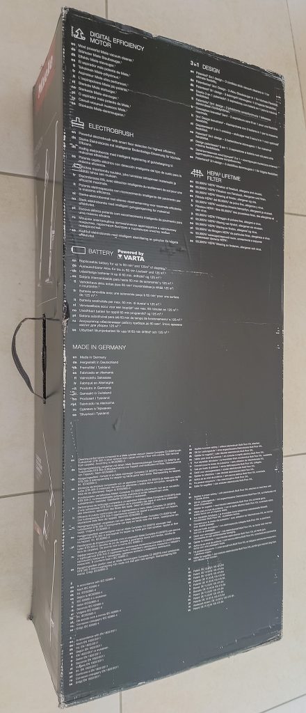 Miele Triflex HX2 Akku-Staubsauger Verpackung Seite