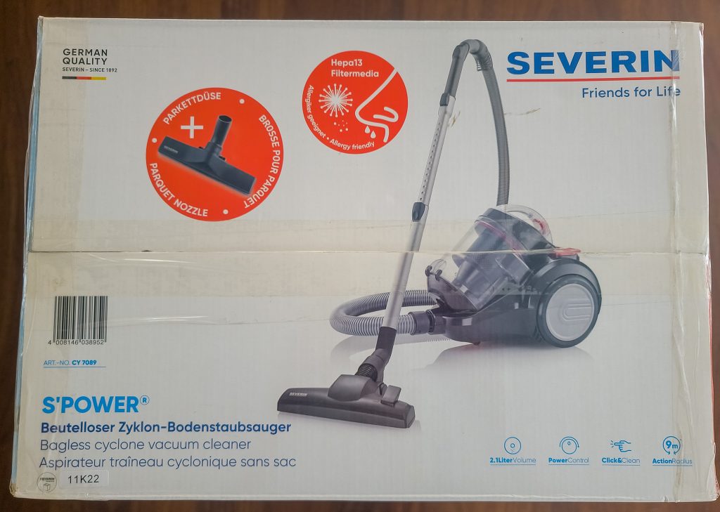 SEVERIN CY 7089 Staubsauger Verpackung von der Seite