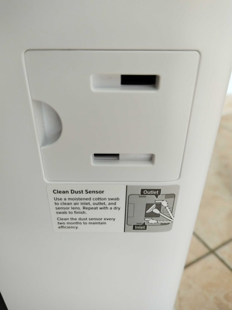 Staubsenseorklappe des Levoit Vital 100s Smart Luftreiningers