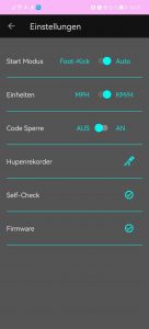 TRITTBRETT-App Einstelluingen