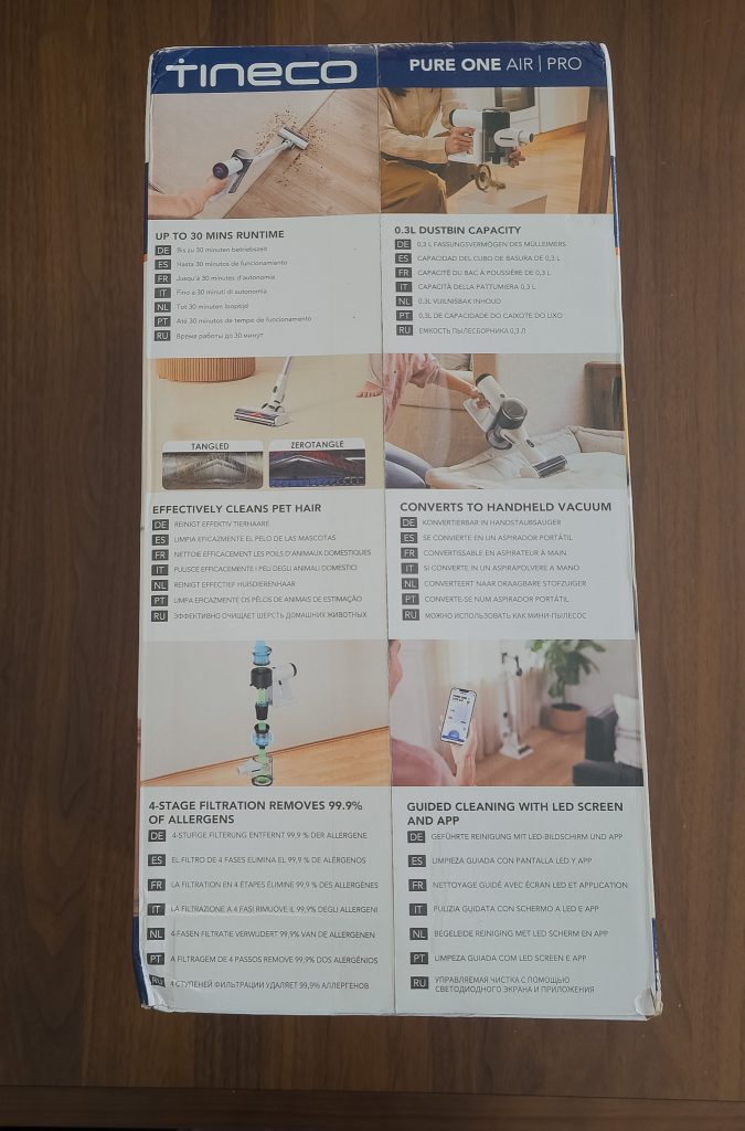 Tineco Pure ONE Air PRO Akku-Staubsauger Verpackung Seite