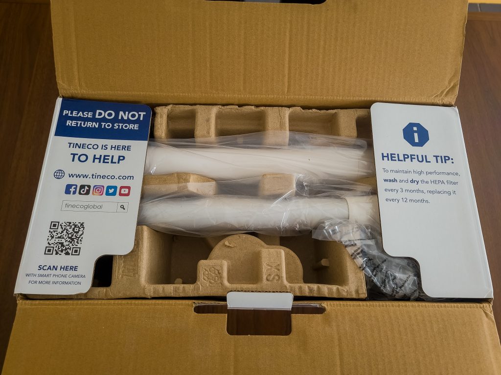 Tineco Pure ONE Air PRO Akku-Staubsauger Verpackung geöffnet