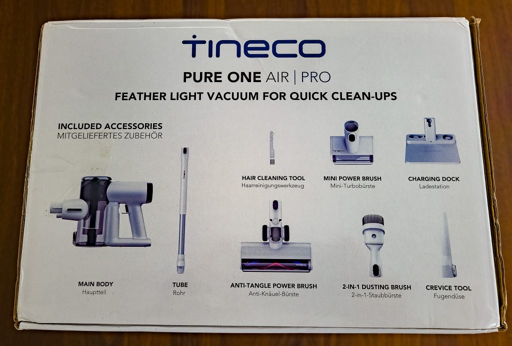 Tineco Pure ONE Air PRO Akku-Staubsauger Verpackung von oben