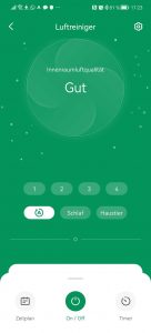 VeSync-App des Levoit Vital 100s Smart Luftreiningers