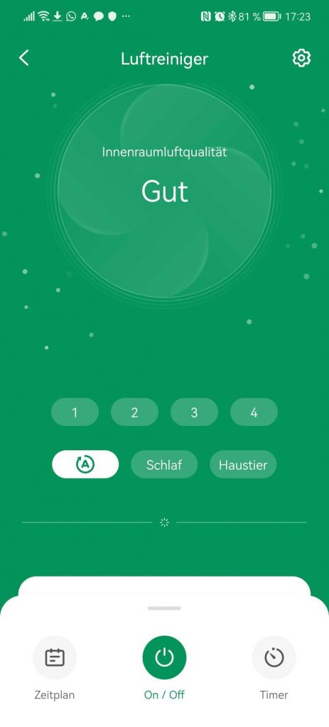 VeSync-App des Levoit Vital 100s Smart Luftreiningers