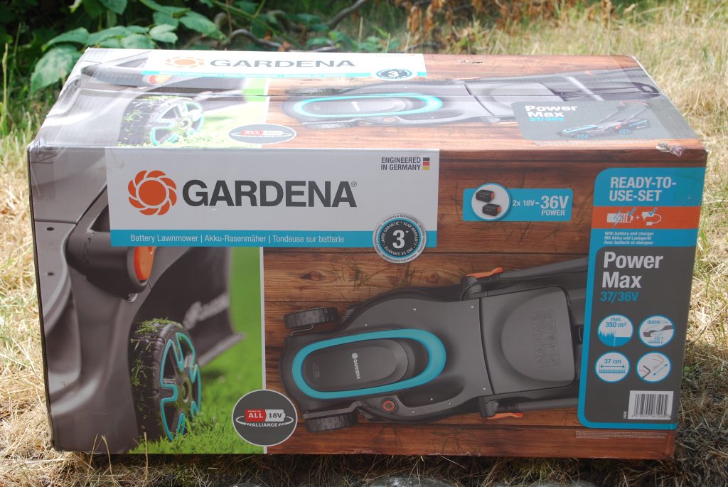 Gardena PowerMax 37-36V P4A Akku-Rasenmäher Karton