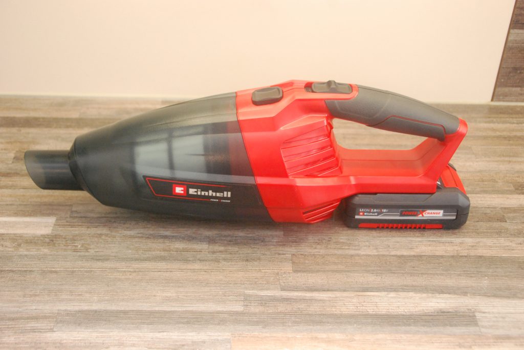 Einhell TE-VC 18 Li Handstaubsauger Seitenansicht mit Akku
