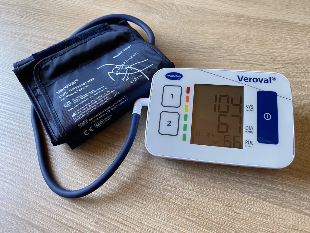Veroval Compact Blutdruckmessgerät Anzeige Messwert Mittelwert