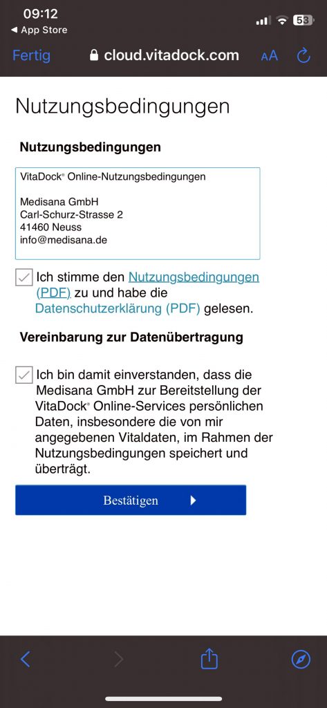 Medisana BU 584 Connect Blutdruckmessgerät Registrierung 2